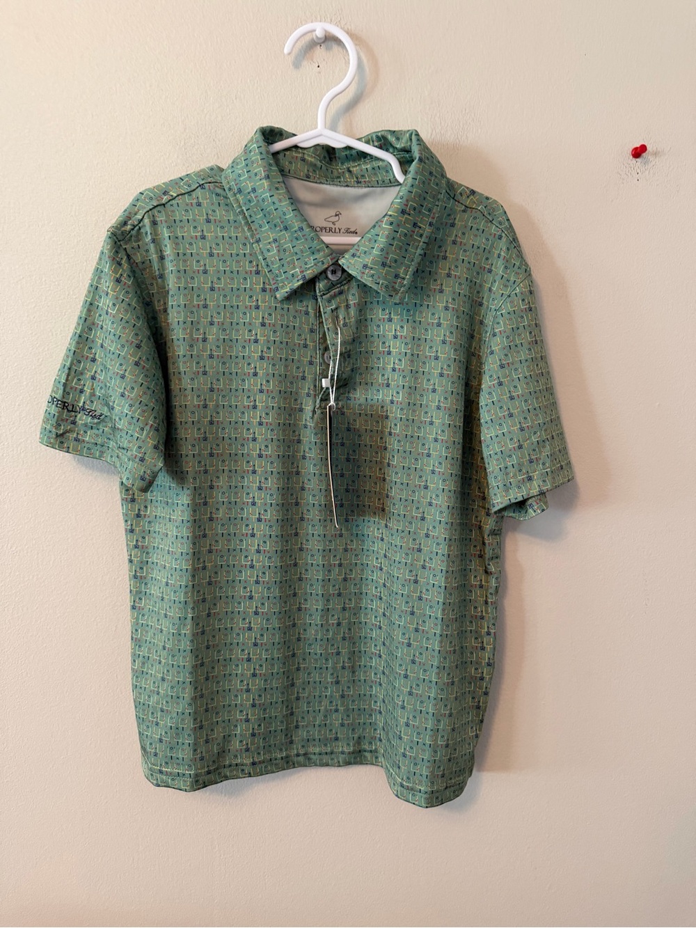 Properly Tied Green Football Performance Polo